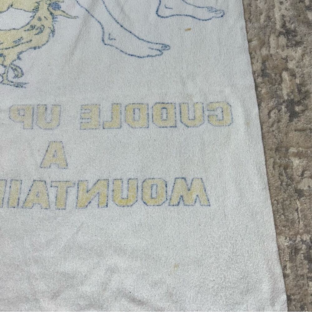 Vintage West Virginia University Cuddle up with a Mountaineer Beach Towel 90s - Picture 3 of 8